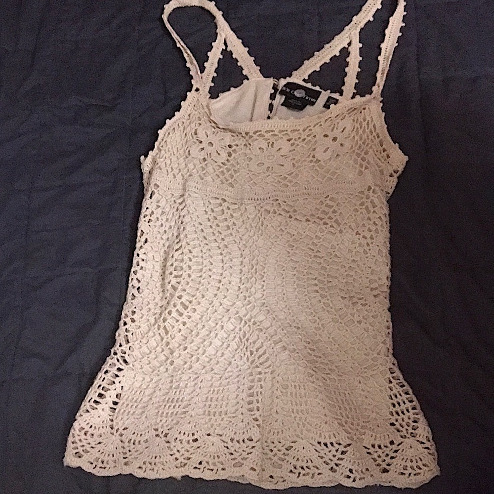 Crochet cream tank top